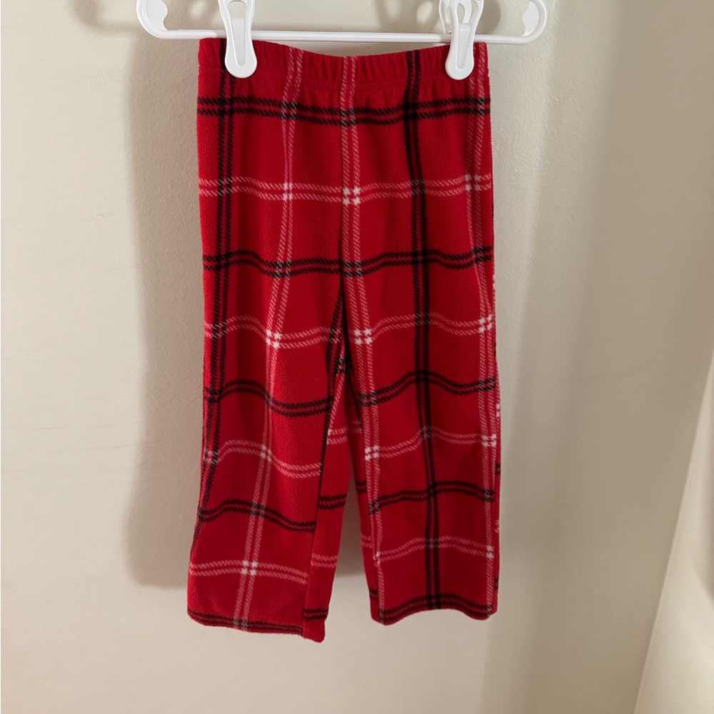 3T- Cozy Red Plaid Kids Pajama Pants